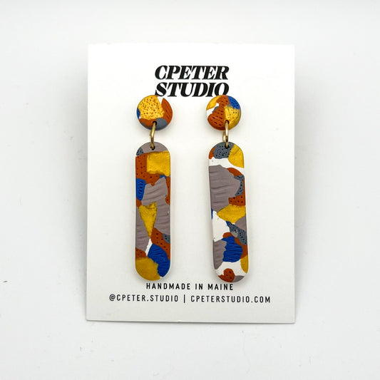 Round and Rectangle Drop Earrings – Autumn Mosaic