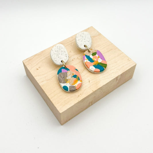 Oval Drop Earrings – Confetti Garden