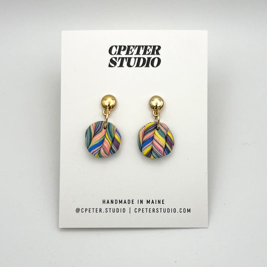 Round Dangle Earrings – Rainbow Rope
